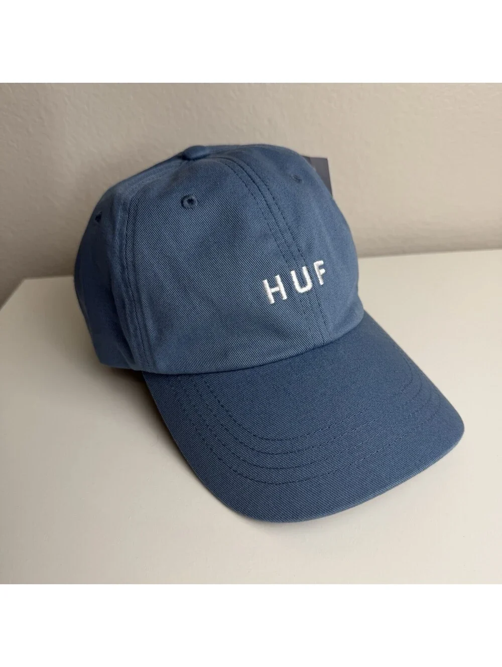 HUF 6 Panel Strapback Baseball Cap Light Blue Cotton Adjustable Hat New With Tag